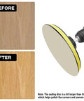 Before and after wood finish using Water Grit Sandpaper Kit With 5 Inch Backing Pad And 20 Wet Dry Discs in 2000-10000 grit