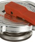 Side view of Safety Release Radiator Cap With Wide Pressure Range Built Tough From Corrosion-Resistant Heavy-Gauge Metal For Cars.