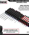 16.5 Inch Magnetic Aluminum Hand Tool Holder Rail Holds Up To 16 Screwdrivers Or Small Tools Mount Vertically Or Horizontally Heavy Duty Garage Organization Must Have shown with tools.