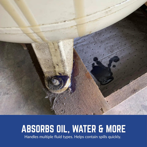 No Sweat Universal Absorbent Pads For Cleaning Up Everyday Oil Water And Solvent Spills In Garages And Workshops Includes 200 Tough Dimple Bonded Cleanup Sheets Sized At 16 By 18 Inches