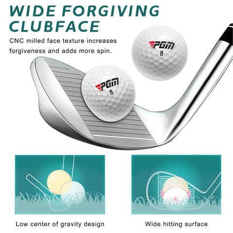 Wide forgiving clubface of Women's 12 Piece Golf Club Set With 460cc Driver Four Woods Including Hybrid Seven Irons 5 PW SW Putter