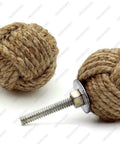 Jute Rope Drawer Knobs And Knob Pulls For Cabinets And Wardrobes Nautical Hardware Decor 35 Mm Pack Of 6 Hand Crafted Crisscross Knot Cabinet Handles For Dresser And Cupboard Renovation With A Beachy Coastal Vibe, pack of 2 jute rope knobs with screws
