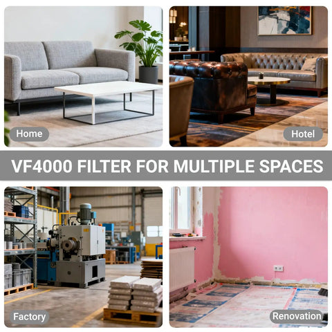 Image showing usage of VF4000 Replacement H13 HEPA Filter For Wet Dry Shop Vacuums 5 To 20 Gallon Standard Size in various spaces
