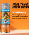 Clear Rubberized Waterproof Sealant Spray 14 Ounce That Seals Out Water Air And Moisture With Flexible Self Leveling Coating can