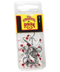 Game Changing One Sixteenth Oz Crappie Sausage Head Jigs Featuring Lazer Sharp Black Nickel Hooks With Curved Barbs That Defy Rolling Motion And Guarantee Dead Flat Setups For Serious Anglers Packing 25 Pieces in packaging.