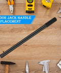 Sturdy Horizontal Hydraulic Floor Jack Handle Replacement For Cars, Heavy Duty Carbon Steel, Black on wooden surface