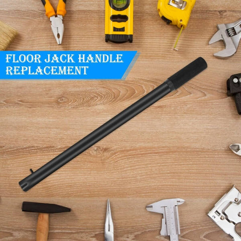 Sturdy Horizontal Hydraulic Floor Jack Handle Replacement For Cars, Heavy Duty Carbon Steel, Black on wooden surface