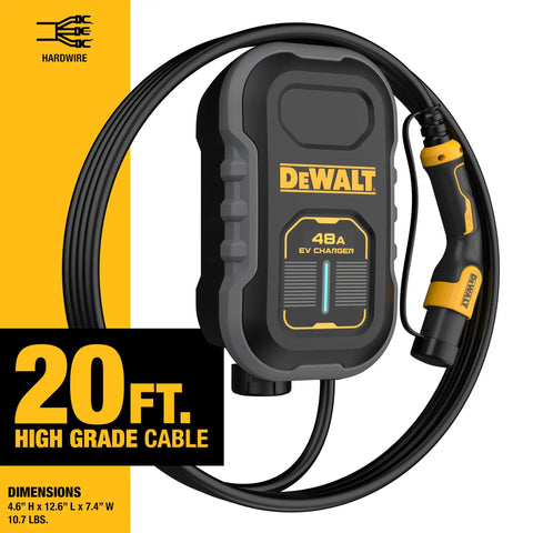 Compact Level 2 EV Charger 48 Amp 240V Hardwired Charging Station With App Control Bluetooth And Wi Fi Garage Ready