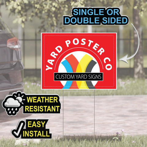 10 Pack Custom Yard Signs 24x18 Inches Full Color Corrugated Plastic Lawn Signs For Real Estate Open Houses Political Campaigns