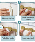 Step-by-step installation of 6 Pack Child Safety Strap Locks In Golden Beige For Cabinets, Drawers, Appliances, Furniture And Fridge