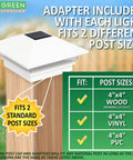 Gala Solar Powered LED Post Cap Lights 4 Pack For 4x4 Wood And PVC Posts White Outdoor Garden Pathway Lighting With Weatherproof Caps