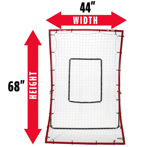 MLB Flyback Pitch Back Net For Baseball Training With Multi Position Return 65 By 44 Inches All Weather Durable Rebound Net