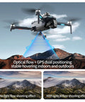 Ultimate 4K Drone With Dual HD Cameras demonstrating optical flow above a mountain with GPS dual positioning features visible