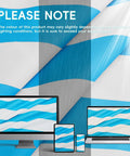 Close-up of blue and white textured fabric next to electronic screens displaying wave patterns.
