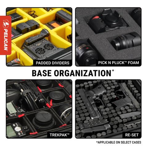 Interior view of 1650 Hard Case with customizable Pick N Pluck foam for cameras, electronics, and gear organization.
