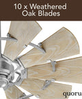 Killer Windmill Wagon Wheel Ceiling Fan, 72 Inch Badass 15 Blade Decorative Fixture For Massive Rooms, 10 weathered oak blades.