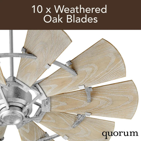 Killer Windmill Wagon Wheel Ceiling Fan, 72 Inch Badass 15 Blade Decorative Fixture For Massive Rooms, 10 weathered oak blades.