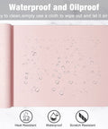 Pink Desk Pad 30x14 Inch PU Leather Desk Mat Waterproof Non Slip Ultra Thin XL Extended Mouse Pad on marble surface