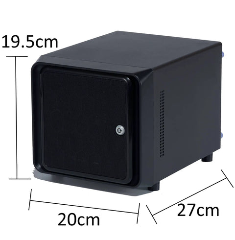Black 4 Bay DIY NAS Case with 4 Drive Bays For 2.5 And 3.5 Inch Drives Mini ITX Motherboard Support Front USB 3.0