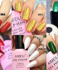 Glitter Gel Nail Polish Set For Christmas 6 Colors 10ml Each Vegan Cruelty Free Hema Free Gift Kit With Sparkle Nail Colors