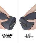 The Original McKenzie Lumbar Roll Standard Density Low Back Support Pillow with firm and standard density options shown.