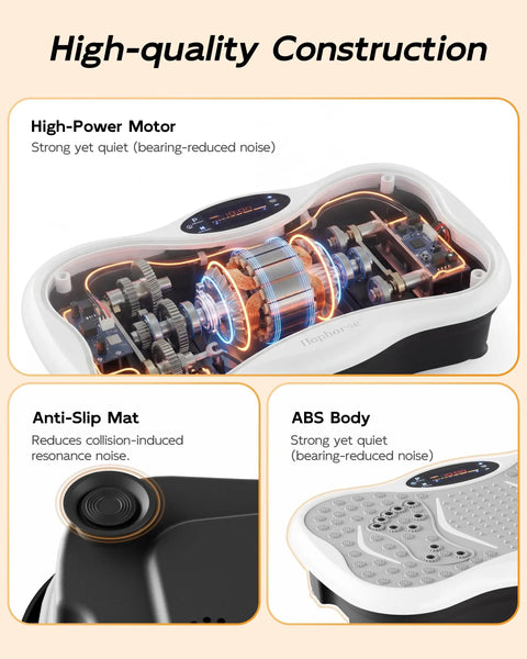 High-quality construction of Vibration Plate Exercise Machine With 200 Speeds For Lymphatic Drainage And Full Body Shaker Workouts.