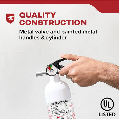 Vehicle Fire Extinguisher For Cars And Trucks Single Use 10BC With All Metal Construction Durable Valve And Easy Pull Handle