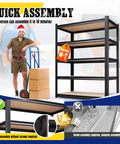 Heavy Duty 5 Tier Adjustable Garage Shelving Unit 78 Inch Tall Steel Storage Rack 46 Inch Wide 20 Inch Deep Shelves 410 Lb Per Shelf