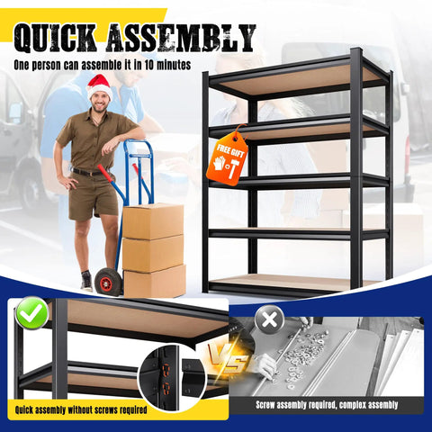 Heavy Duty 5 Tier Adjustable Garage Shelving Unit 78 Inch Tall Steel Storage Rack 46 Inch Wide 20 Inch Deep Shelves 410 Lb Per Shelf