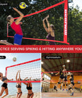 12 Foot Portable Volleyball Net For Backyard And Indoor And Outdoor Use Freestanding With Height Adjustment Carry Bag