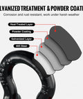 Cross-section of Half Inch D Ring Shackle 4 Pack Alloy Steel 17637 Lbs Break Strength Eight Ton With Five Eighths Screw Pin