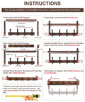 Instructions for assembling Rock Solid Wall Mounted Coat Rack With Storage Shelf Featuring 13 Heavy Duty Hooks for entryway use.