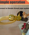 Brass 3/4 in MNPT to 1/4 in FNPT reducer bushing; hex pipe fitting adapter
