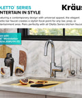 Oletto Single Handle Kitchen Bar Faucet In Chrome Finish, 12 1/4 Inch Height on modern kitchen counter with decor