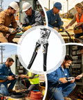 Heavy Duty Wire Stripper Tool Combo Set With Grip Pliers Multifunctional Electrical Cable Stripping Crimping And Cutting For Pro Home Diy Wiring Repairs And Maintenance Projects Quick And Easy in use by electricians.