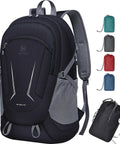Ultra Lightweight Packable Backpack For Travel Camping And Hiking Waterproof Daypack for men and women in black with inner pocket.