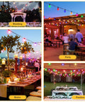 200Ft Outdoor String Lights With 104 G40 LED Bulbs Shatterproof Waterproof And UL Listed Connectable Patio Lights for events