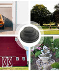 Manhole Cover And Frame Made From PE Plastic With Handle, Heavy Duty Round Septic Tank Lid shown with yard and driveway