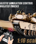 1 By 16 Scale M1A2 Abrams RC Tank With Realistic Sound And Lights, 2.4GHz Remote Control, close-up of tank simulation features