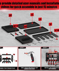 Heavy Duty Power Tool Organizer Wall Mount With 3 Layer Garage Storage Rack And Drill Holder components for easy assembly