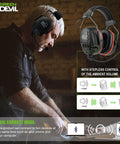 Man wearing Bluetooth Hearing Protection Earmuff Headphones With Boom Microphone All Day Comfort 27dB Noise Canceling Active Listening