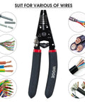 7 Inch Pro Grade Wire Stripper And Cutter For 10-20 AWG Solid And 0.8-2.6mm Stranded Wire with ergonomic curved handle