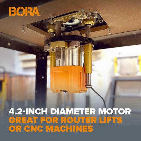 Heavy Duty 3.25 HP Soft Start Router Motor With Hella Smooth Variable Speed and Electronic Load Compensation for Rock Solid Woodworking Benchtop Jobs built in a router lift