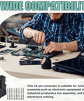 Person assembling electronics with 4 Set Dual Row 10 Pin 3mm Pitch Connector Kit With Crimp Terminals For 20 To 24 AWG Wire