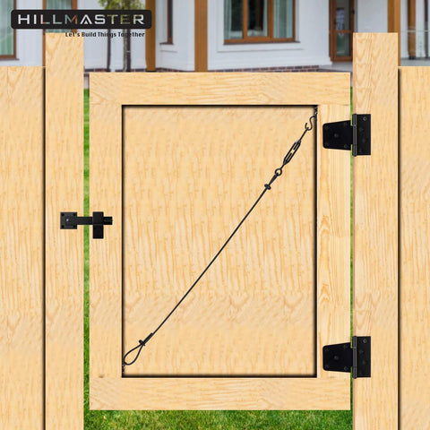 Sturdy Six Inch Farm Flip Fence Gate Latch And Barn Door Lock Flip Latch Hardware in Matte Black on wooden gate