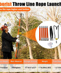 Arborist Throw Line Slingshot Kit With Trigger For Tree Work Portable Rope Placement, includes fiberglass rods and accessories in use.