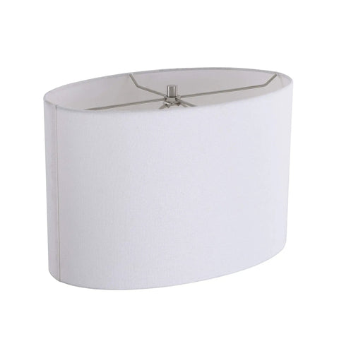 Oval white lampshade for Duet Floor Lamp In Brushed Steel Finish For Modern Home Lighting 58 Inch Tall Arch Lamp