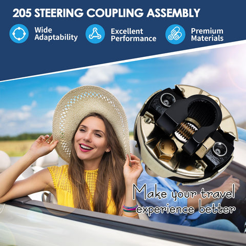 205 Steering Coupling Adaptation For Three Quarter Inch 26 Spline Input Shaft And Two And Three Quarter Inch Outer Diameter Beefed Up Heavy Duty Steering Coupling Assembly With Precise Fit For 200 201 202 Style Drivetrains Durable And Easy Install
