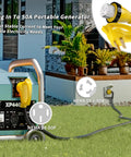 Beefy 50 Amp Generator Cord, 25Ft RV Extension Cable With 14-50P To SS2-50R, Emergency Home Power Backup, Safe Auto Transfer Switch Ready, Weatherproof Outdoor Generator Extension For Blackouts And Storms connected to generator and inlet