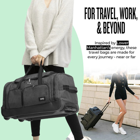49L rolling travel duffle bag in Solo New York style for gym and travel